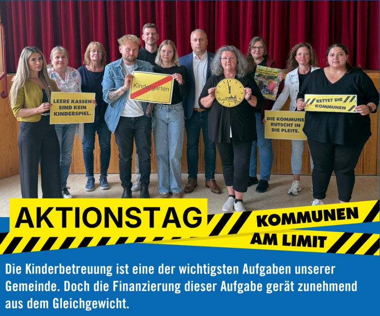 Kita Leitungen der Gemeinde Fernwald; mit Bürgermeister Manuel Rosenke